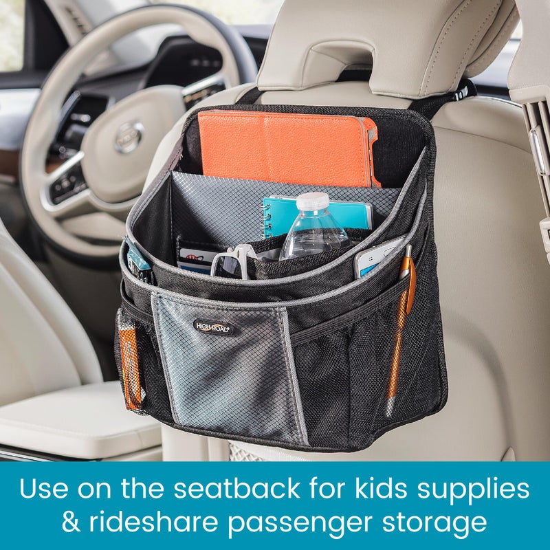 High Road DriverStash Passenger Front Seat or Car Seatback Organizer with Insulated Cup Holder and 10 Multipurpose Pockets for SUVs, Cars, Trucks and Vans - Image 5